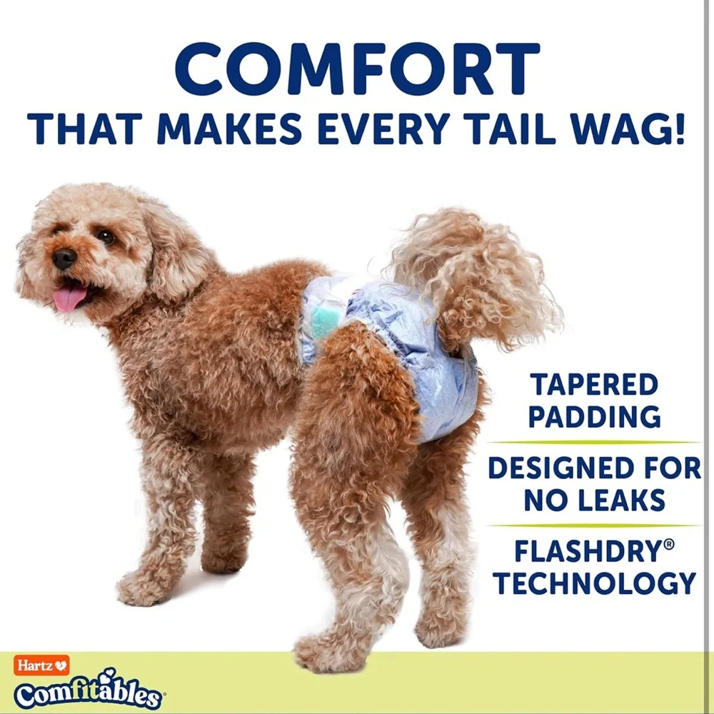 Hartz Disposable Dog Diapers, Size S 36 count, Comfortable & Secure Fit, Put On